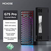MCHOSE G75 Pro Tri Mode Wireless Mechanical Keyboard Gasket Mount Hot Swappable RGB Backlit Linear Switch for PC Gaming