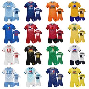 Grosir Jersey Sepak Bola Anak 100% Polyester Bernapas, Kerah V, Lengan Pendek, Cepat Kering, Laris Manis, Dapat Dikustomisasi Tim Nasional - Product Image 1