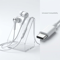 Écouteurs intra-auriculaires numériques filaires Type-C OEM avec micro HD, son stéréo, cordon de 1,2 m, ajustement personnalisé pour le bureau et les voyages