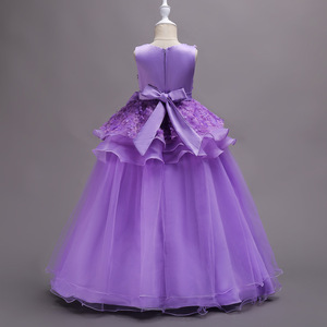 <span class=keywords><strong>Vestidos</strong></span> de Fiesta Largos de Tul con Capas para Niñas, sin Mangas, con Flores, de Finalz Kids - Product Image 5