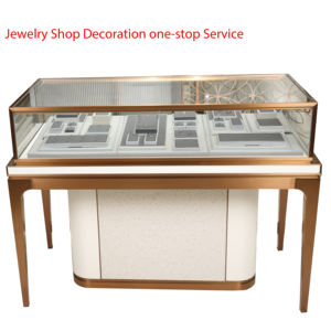 Custom Logo Huizhou Gift Box Retail Glass Jewelry Store Display <b>Cabinet</b> <b>Grey</b> White Luxury Jewelry Showcase - Product Image 2