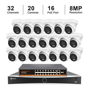 ระบบกล้องวงจรปิด POE 8MP ของ US พร้อมส่งในไทย มาตรฐาน IP67 จำนวน 20 ตัว กล้องทรงกระบอก รองรับการบันทึก 24/7 พร้อมเครื่องบันทึก NVR 32 ช่อง และสวิตช์ POE 16 ช่อง พร้อมระบบตรวจจับความเคลื่อนไหว - Product Image 1