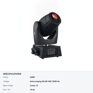 ไฟฉายโปรเจคเตอร์ LED Gobo 240W แบบเคลื่อนย้ายได้ สำหรับงานโรงแรม งานเลี้ยง และงานอีเว้นท์ พร้อมโกโบ 9 แบบคงที่ 7 แบบหมุนได้ และปริซึม 3 หน้า - Product Image 6