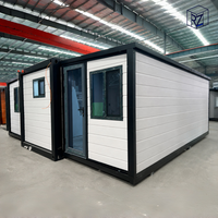Maison conteneur extensible à double aile de 40 pieds, structure en acier étanche, préfabriquée, avec 3 chambres, structure en acier galvanisé Ray-Zen