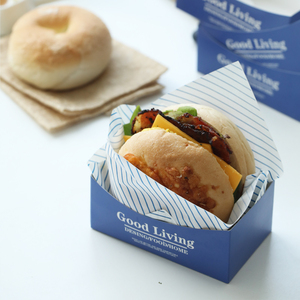 Một người bữa ăn mang đi hộp Bộ đồ ăn dùng một lần Bao bì với in nổi bánh hamburger bagel Pastry takeout hộp giấy - Product Image 4