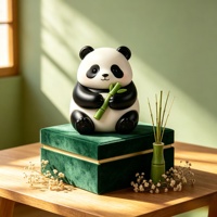 BZY Artigianato in Resina Personalizzabile, Decorazione da Tavolo, Ornamento Curativo per la Casa, Regalo Festivo, Simpatico Panda che Abbraccia il Bambù