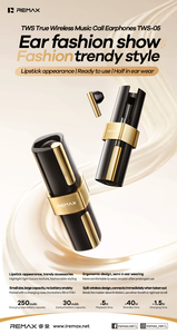 Auriculares Intrauditivos de Moda con Bluetooth 6.0, Estuche de Carga de 250 mAh, Reproducción de 5 Horas, Control Táctil de 13 mm, Portátiles Lápiz Labial de Lujo Ligero - Product Image 5