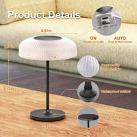 Lampe de table solaire en forme de champignon, nouveau design, pour intérieur et extérieur, lumière de jardin, batterie LiFePO4 3.2V 4000mAh, lampe de nuit portable