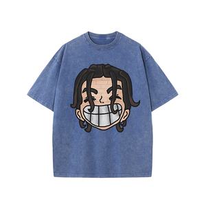 Camiseta de manga corta unisex personalizada de fábrica con ropa de calle Vintage de peso pesado estampada Camiseta de lavado ácido de algodón 100%. - Product Image 6