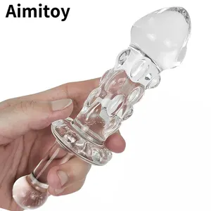 Aimitoy珠球玻璃肛门假阳具屁股塞水晶阴茎人造假阳具成人男女手淫性玩具