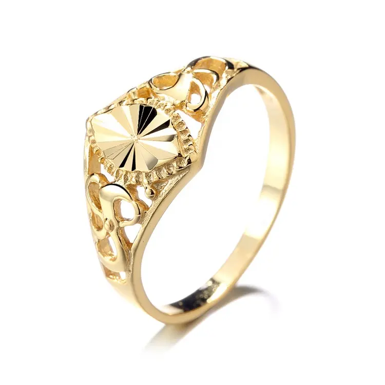 लोकप्रिय 925 चांदी के गहने दुबई 24k सोना मढ़वाया लेडी अंगूठी देवियों सोने की उंगली की अंगूठी