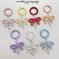 Mini porte-clés mignon en forme de nœud avec boucle métallique à ressort pour accessoire de sac et bijoux DIY