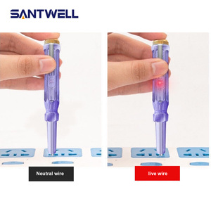 Stylo testeur de tension transparent classique, tournevis de test électrique portable pour la détection des fils sous tension/neutres - Product Image 3