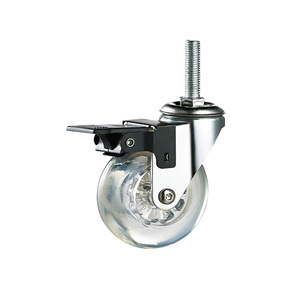 Transparent caster <b>wheels</b> furniture transparent PU caster <b>wheels</b> universal brake wholesale <b>wheels</b> and rollers tool set - Product Image 3