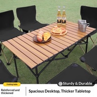 Ensemble complet de table pliante rectangulaire d'extérieur, chaises de camping et de pique-nique, équipement portable