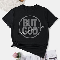 Strass Bling mais Dieu Hotfix Faith Believe Blessed Heat Press Conception de transfert de strass pour chemise