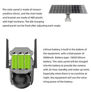 Chất lượng cao năng lượng mặt trời cctv camera <span class=keywords><strong>wifi</strong></span> cho 4 gam năng lượng mặt trời cctv camera năng lượng mặt trời Kit Camera an ninh không dây - Product Image 5