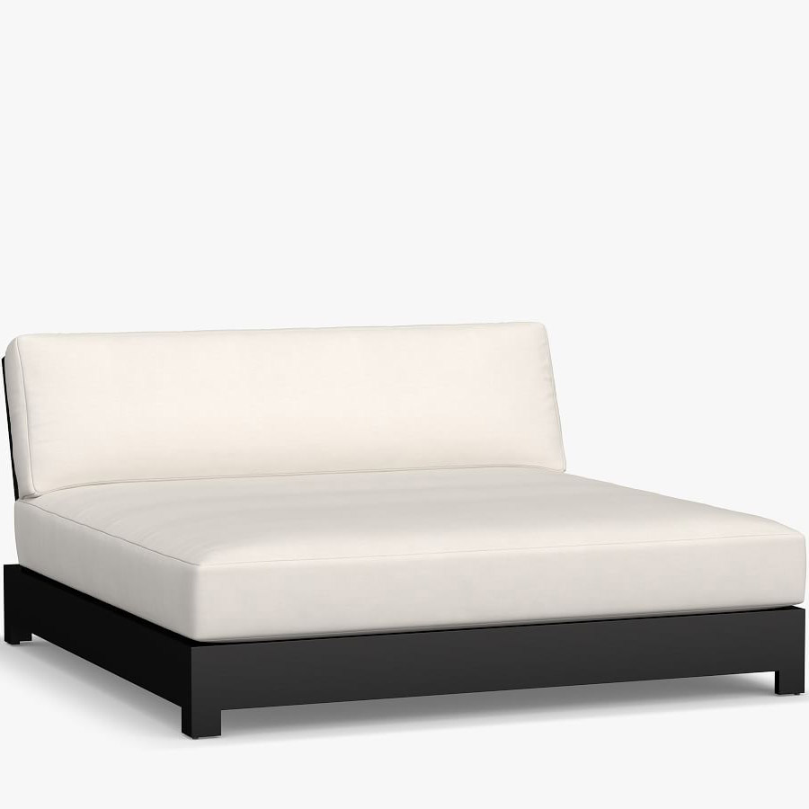 High quality sun lounger bed chaise lounge patio metal aluminum outdoor double daybed with cushion