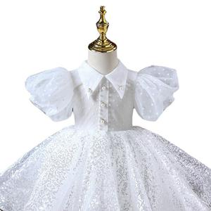 Nouvelle robe de fête d'anniversaire pour filles en tulle à paillettes de qualité supérieure avec boutons pour bébé de chez Aibaba Express - Product Image 3
