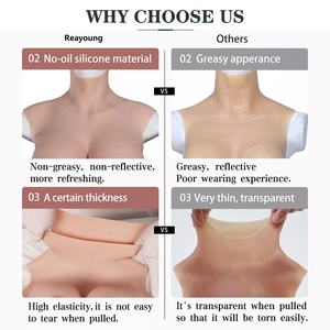 Prótesis de Seno de Silicona Tallas Grandes B-K, Pechera Tejida, Senos Falsos para Crossdresser, Tipo Moldeador Superior - Product Image 2