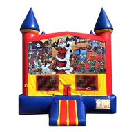 Bannières de panneau d'art de fête à thème extérieur 13ft Commercial 0.55mm PVC Avengers Château gonflable avec filet de sécurité