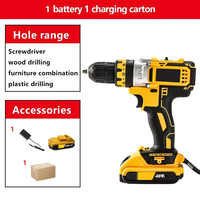 Taladro de Mano Inalámbrico de Alta Potencia de 13 mm, Taladro de Impacto de Doble Velocidad de 21 V, Herramienta Multifuncional con Batería de Litio