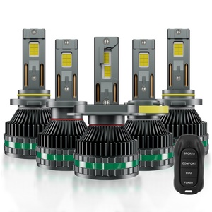 ไฟหน้า LED H4 กระพริบ 6000k พร้อมรีโมทคอนโทรล หลอดไฟหน้า LED K18 แบบท่อทองแดงคู่ หลอดไฟหน้า LED H7 สำหรับรถยนต์ - Product Image 1
