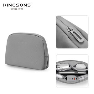 Kingsons Waterproof Cosmetic <b>Bag</b> Gray Zipper Closure Horizontal Square Everyday Use Passport Holder <b>Document</b> Case - Product Image 5