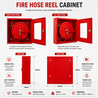 Armoire à enrouleur de tuyau d'incendie à double porte en acier rouge, fournie par le fabricant