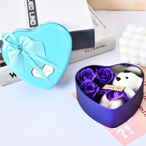 Caja de Regalo de Lujo con Diseño de Jabón de Rosas Artificiales y Oso de Peluche para Navidad, San Valentín, Día de la Madre, Regalo de Boda - Product Image 2