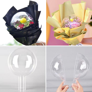 Bola Decorativa de Acrílico Transparente de Alta Calidad para Ramos, Hecha a Mano, con Orificios Ondulados, para Decoración de Fiestas, Color Rojo, para Envolver Regalos - Product Image 5
