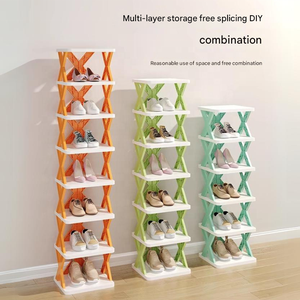 Estante de zapateros en forma de X para dormitorio multicapa, espacios pequeños, almacenamiento de zapatos <span class=keywords><strong>estrecho</strong></span>, organizador de Zapatero de plástico - Product Image 2