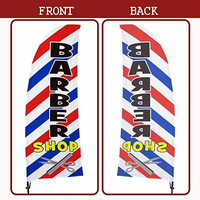 Drapeau de plage personnalisé Drapeau de plumes d'extérieur Barber Shop Drapeau de plage imprimé avec logo personnalisé