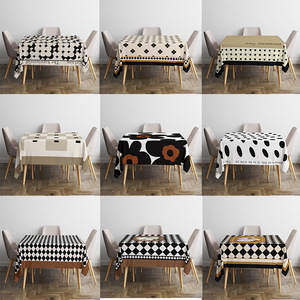 Zwart En Wit Tafelkleed Amerikaanse Retro Picknick <span class=keywords><strong>Mat</strong></span> Decoratie Theetafel Zb10 - Product Image 2