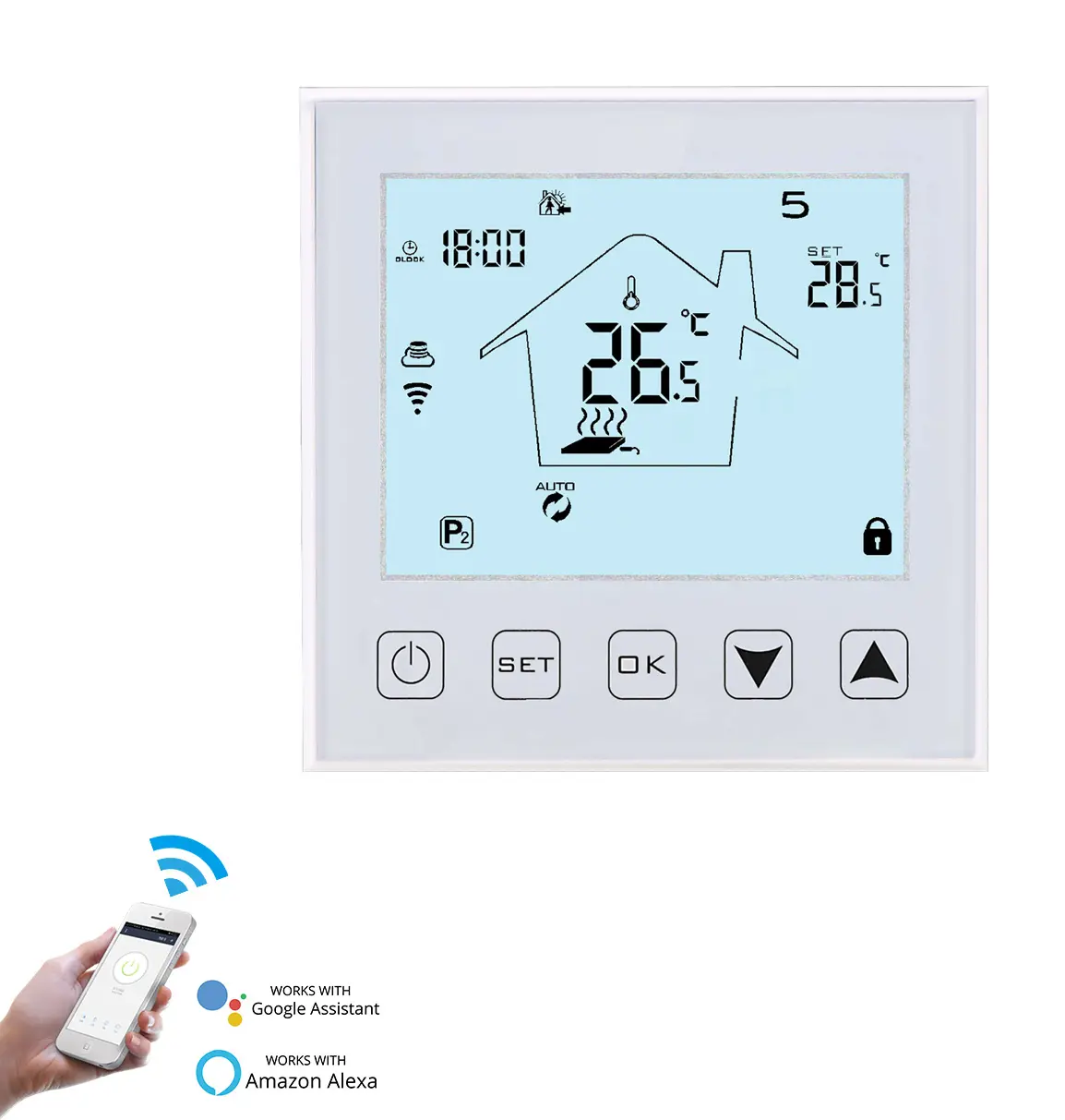 16A floor heating system thermostat programmable intelligent digital room thermostat with sensor