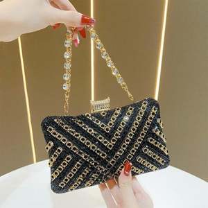 Bolsos de Noche con Pedrería para Novia, Fiesta de Graduación, Bolsos de Mano de Cristal con Cuentas para Mujer - Product Image 1