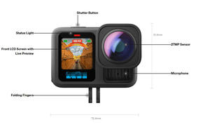 กล้องแอคชั่น GoPro HERO13 Black รุ่นดั้งเดิม วิดีโอ 5.3K60 พร้อม HyperSmooth 6.0 เลนส์ HB-Series แบตเตอรี่ Enduro 1900mAh กันน้ำได้ลึก 10 เมตร - Product Image 2