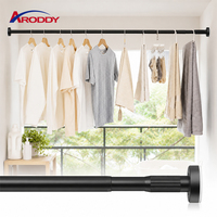 Tringle de séchage ARODDY Factory 25 mm sans perçage, réglable de 62,99 à 98,43 pouces, robuste pour salle de bain et douche