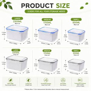Custom Food Storage <b>Container</b> with Drain Basket and Airtight Lid for <b>Refrigerator</b> Fruit & Vegetable Organizer - Product Image 2