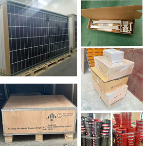 نظام طاقة شمسية كامل 110/220 فولت، 3 كيلو فولت أمبير، 2.4 كيلو واط، 2.56 كيلو واط ساعة، 24 فولت، 100 أمبير ساعة، متصل/غير متصل بالشبكة، مع ألواح شمسية ومحول وبطارية ليثيوم - Product Image 5