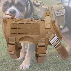 Outdoor Tactical Dog Harness Molle Dog Vest Training Hunting Quick Release Service Laser Dog 1000D Nylon Vest