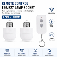 Adaptateur de prise sans fil avec télécommande, support de lampe E27, interrupteur de douille 10A