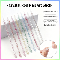 Stik Nail Art Gagang Kristal 7.5cm Alat Dotting Dua Sisi Alat Desain Kuku Manikur Model YUCAGCI 4986 Buatan Cina Grosir