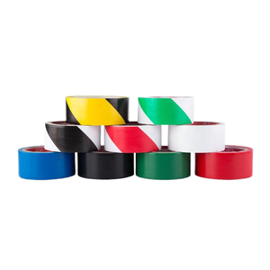 Custom Printed Hot Melt Acrylic Single Sided Waterproof PVC Warning <b>Tape</b> Yellow Black Hazard Caution Barrier Construction Safety - Product Image 1