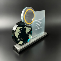 Plaque en cristal K9 personnalisée Neelpure 199128, carte du monde imprimée UV, logo gravé en 3D pour la reconnaissance d'entreprise mondiale