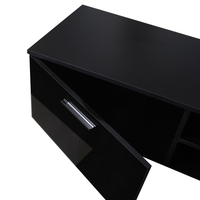 Meuble TV 70 pouces avec étagères ouvertes, console multimédia en métal noir, table de divertissement, meuble de rangement pour salon