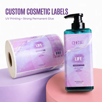 Autocollants en vinyle adhésif personnalisés de haute qualité, imperméables, résistants aux rayures, avec design UV pour cosmétiques de luxe, pour shampoing, parfum