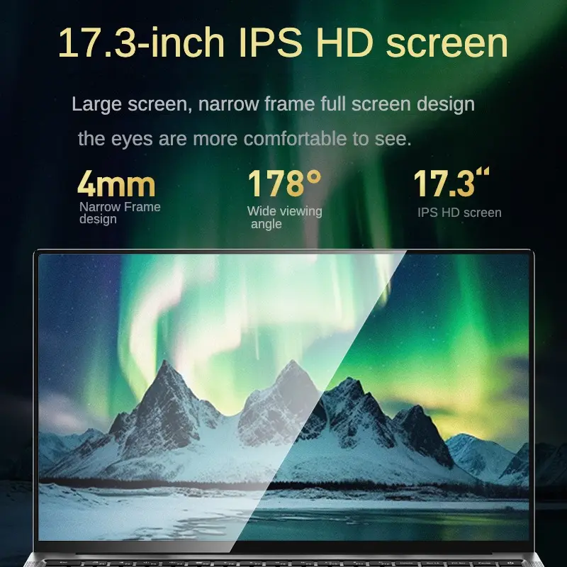 2024 New Model 17.3 Inch Large screen 16GB 32GB  RAM+ 256GB  512G  1TB  2TB  ssd Student Personal Video Gaming Laptop Computer