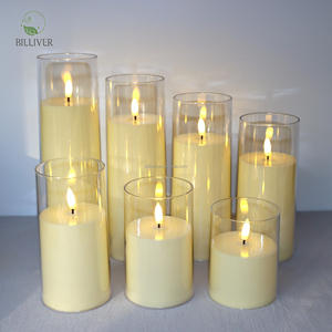 Offre Spéciale bougies sans flamme scintillantes à mèche 3d clair ensemble de bougies LED à piles transparentes - Product Image 5