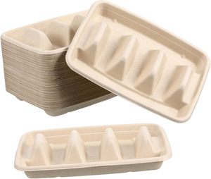 กล่องใส่อาหาร3ช่องแบบใช้แล้วทิ้งย่อยสลายได้กล่องใส่อาหารทำจากชานอ้อย - Product Image 1